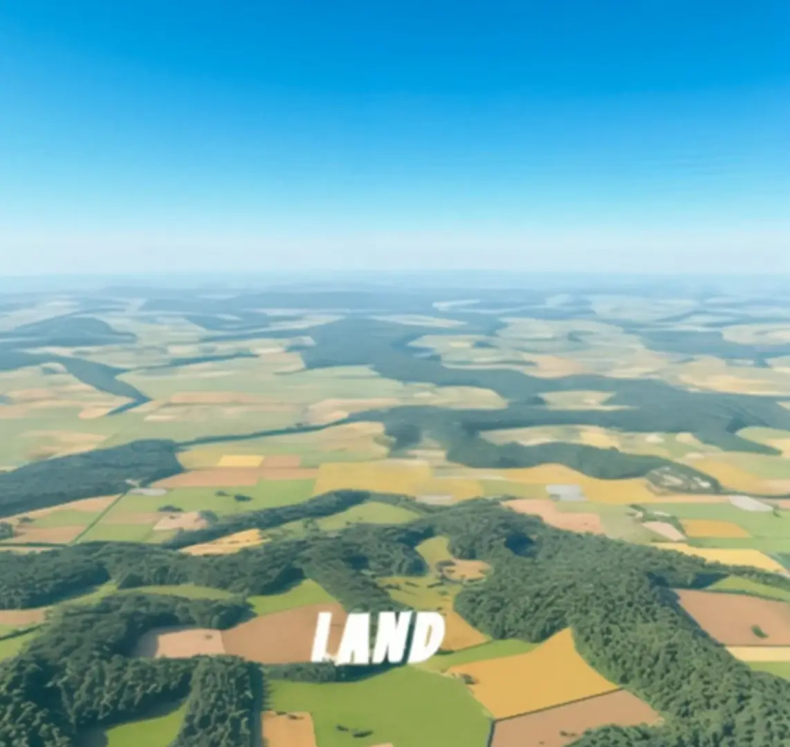 A large field of land with the word " land " in it.